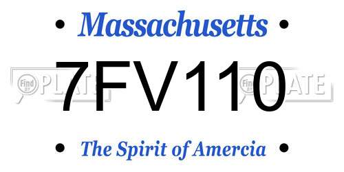 7FV110 Massachusetts License Plate