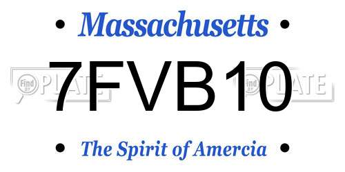 7FVB10 Massachusetts License Plate