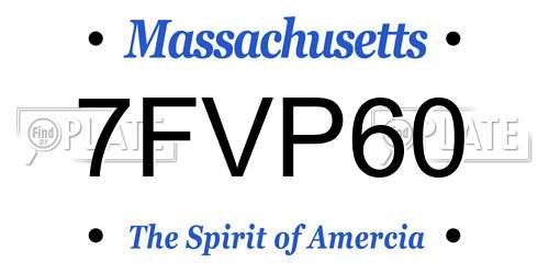 7FVP60 Massachusetts License Plate