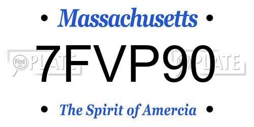 7FVP90 Massachusetts License Plate