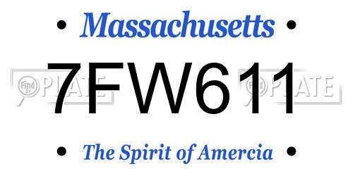 7FW611 Massachusetts License Plate