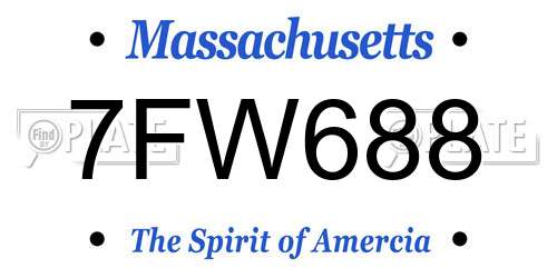 7FW688 Massachusetts License Plate