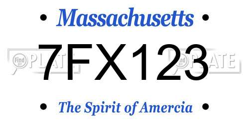 7FX123 Massachusetts License Plate