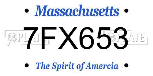 7FX653 Massachusetts License Plate