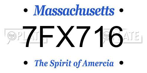 7FX716 Massachusetts License Plate