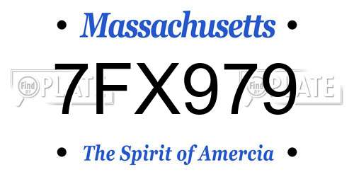 7FX979 Massachusetts License Plate