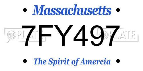 7FY497 Massachusetts License Plate