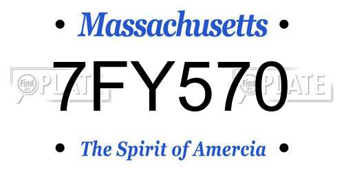 7FY570 Massachusetts License Plate