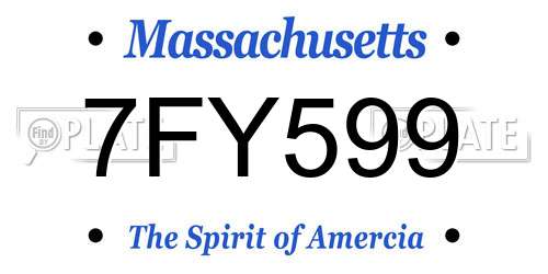 7FY599 Massachusetts License Plate