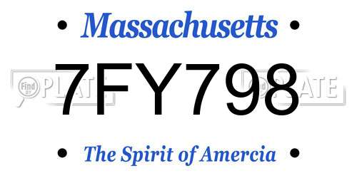 7FY798 Massachusetts License Plate