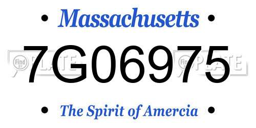 7G06975 Massachusetts License Plate