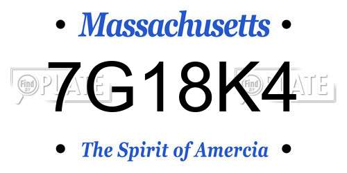 7G18K4 Massachusetts License Plate