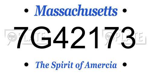 7G42173 Massachusetts License Plate