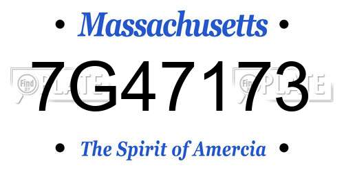 7G47173 Massachusetts License Plate