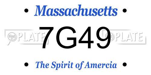 7G49 Massachusetts License Plate