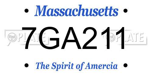 7GA211 Massachusetts License Plate