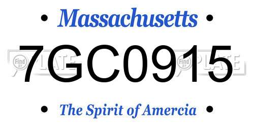 7GC0915 Massachusetts License Plate