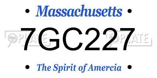 7GC227 Massachusetts License Plate