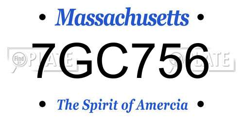 7GC756 Massachusetts License Plate