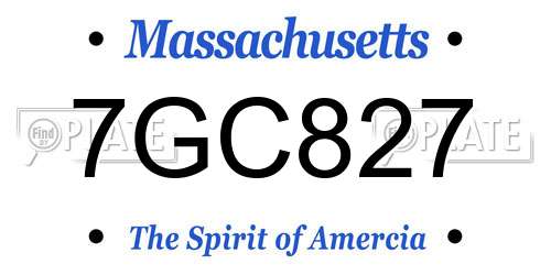 7GC827 Massachusetts License Plate