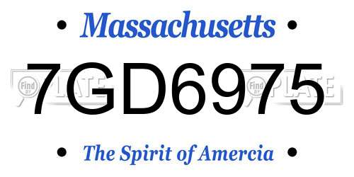 7GD6975 Massachusetts License Plate