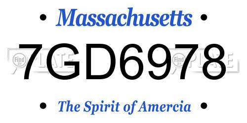 7GD6978 Massachusetts License Plate
