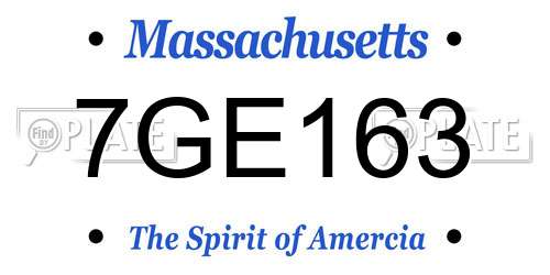 7GE163 Massachusetts License Plate