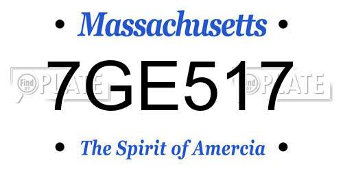 7GE517 Massachusetts License Plate