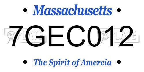 7GEC012 Massachusetts License Plate