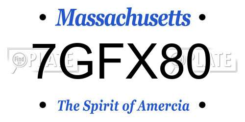 7GFX80 Massachusetts License Plate