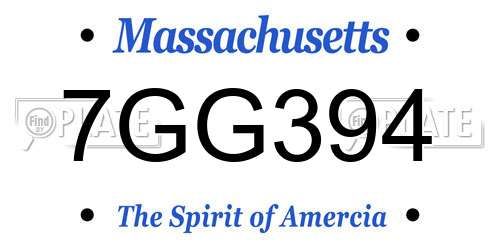 7GG394 Massachusetts License Plate