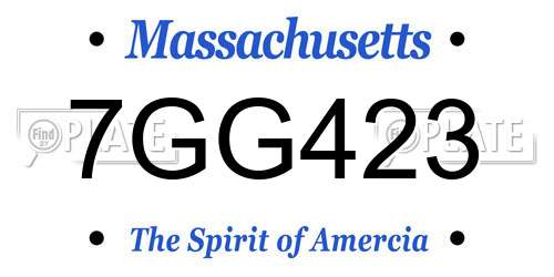 7GG423 Massachusetts License Plate