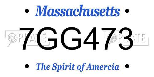7GG473 Massachusetts License Plate