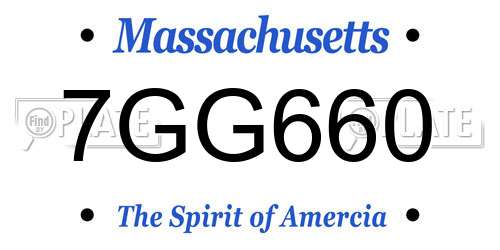 7GG660 Massachusetts License Plate