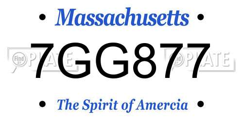 7GG877 Massachusetts License Plate