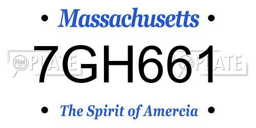 7GH661 Massachusetts License Plate