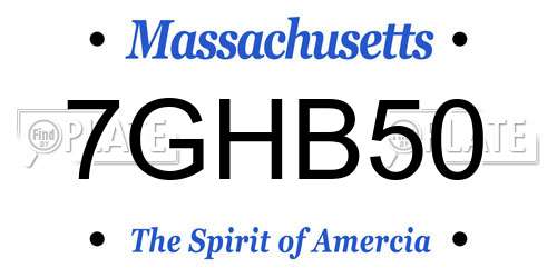7GHB50 Massachusetts License Plate