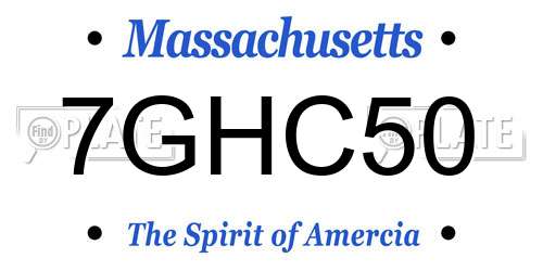 7GHC50 Massachusetts License Plate