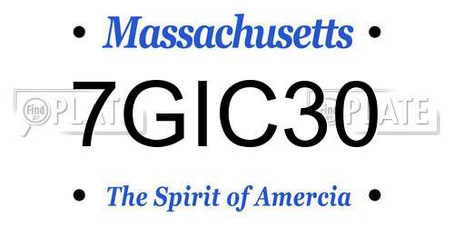 7GIC30 Massachusetts License Plate