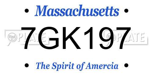 7GK197 Massachusetts License Plate