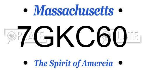 7GKC60 Massachusetts License Plate