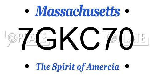 7GKC70 Massachusetts License Plate