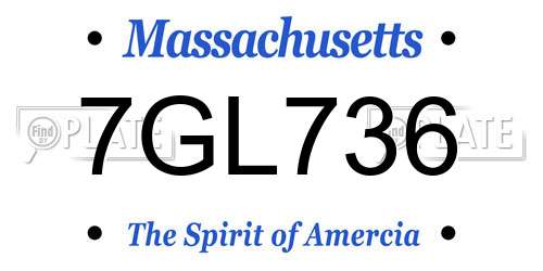 7GL736 Massachusetts License Plate
