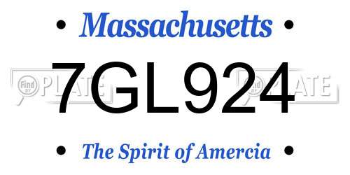7GL924 Massachusetts License Plate