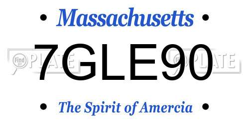 7GLE90 Massachusetts License Plate