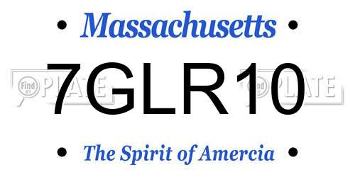7GLR10 Massachusetts License Plate