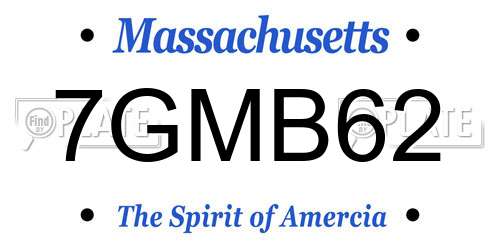 7GMB62 Massachusetts License Plate