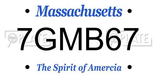 7GMB67 Massachusetts License Plate