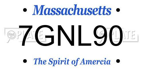 7GNL90 Massachusetts License Plate