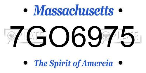 7GO6975 Massachusetts License Plate
